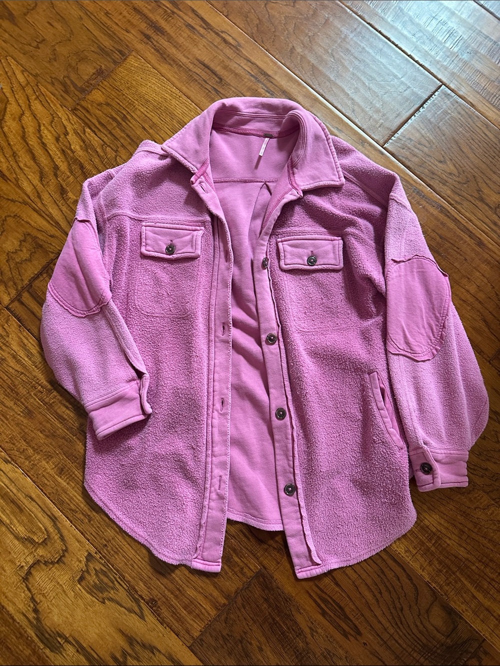 Free People Soft Pink Fleece Jacket sz XS